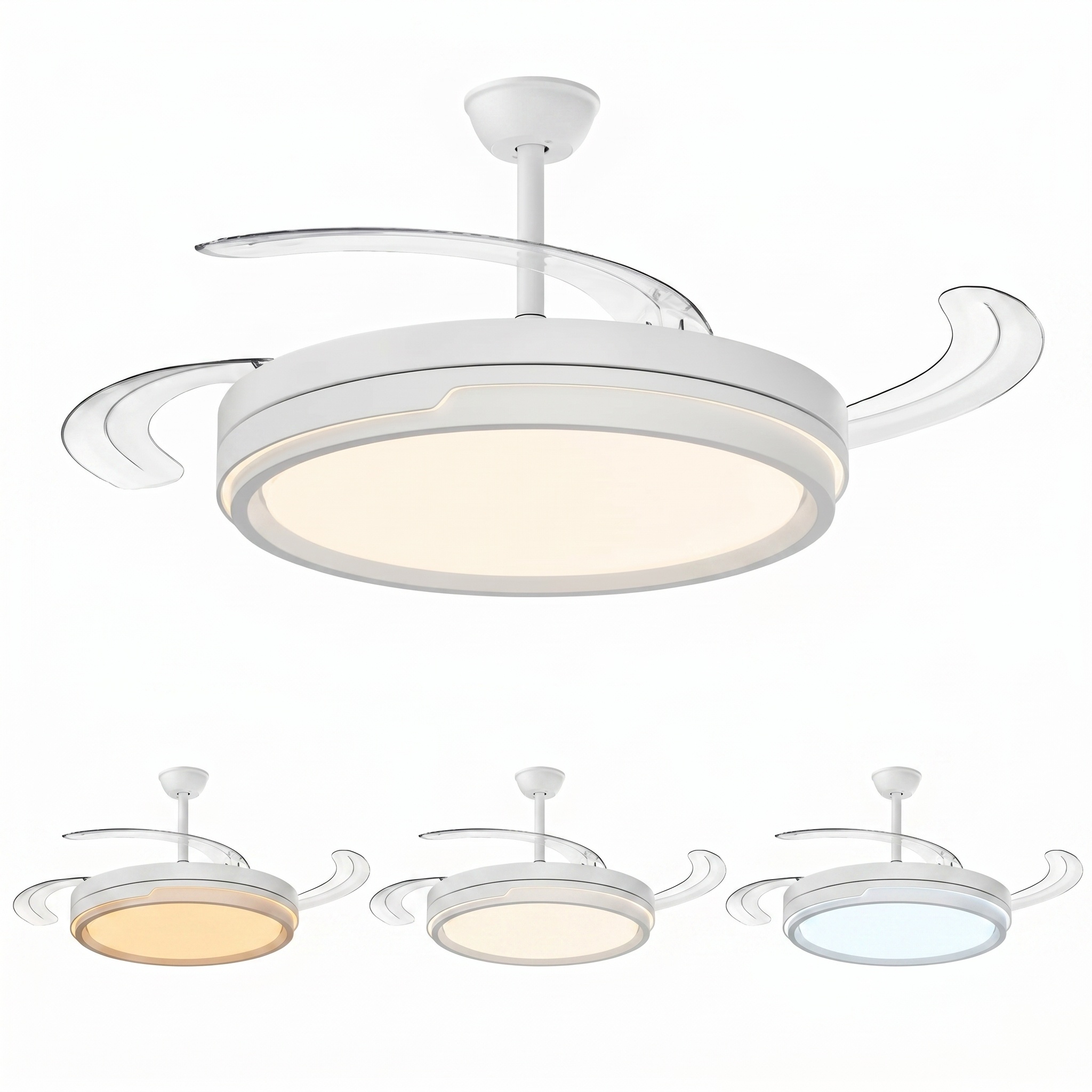 Ventilador de Techo Silencioso LED 60W Aspas Plegables